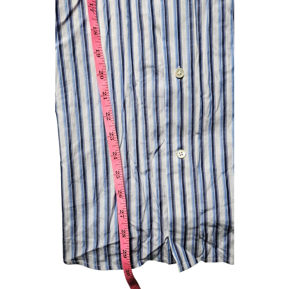 Faonnable Classique Striped Button Down Shirt Blu… - image 6
